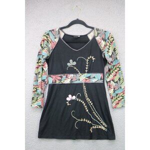 Jedzebel Long Sleeve Tunic/Mini Dress-Size Small-Embroidered-BOHO